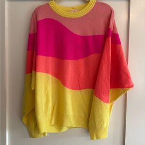 Crush Neon Wave Kashmir new with tags Colorful Striped Sweater Xxl/1x